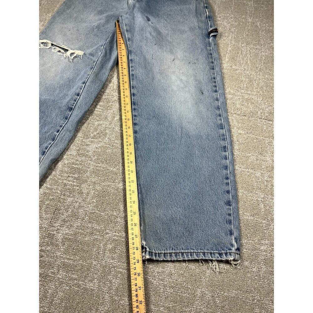 Vintage Y2K Raw Edge Baggy Straight Leg Jeans Mens Size 31x32 - Picture 6 of 10